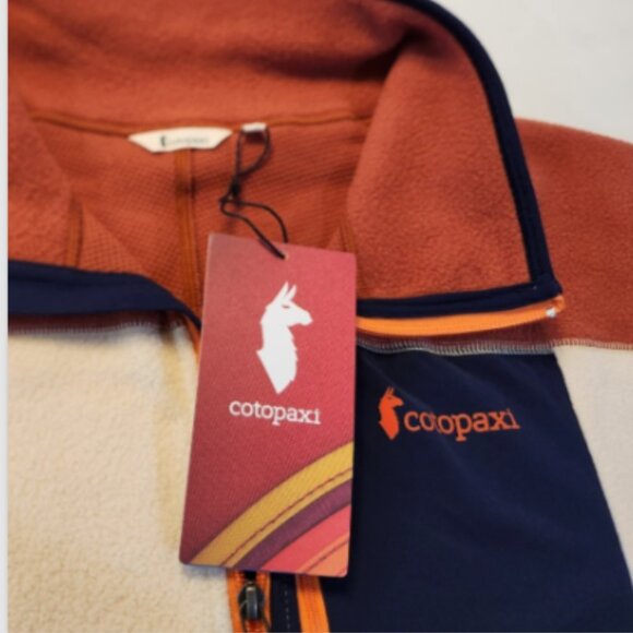 Cotopaxi Abrazo Half-Zip Cream, Spice, Navy Fleece Pullover Jacket - Picture 5 of 11